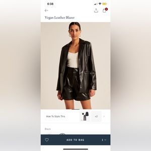 abercrombie vegan leather blazer. size medium.